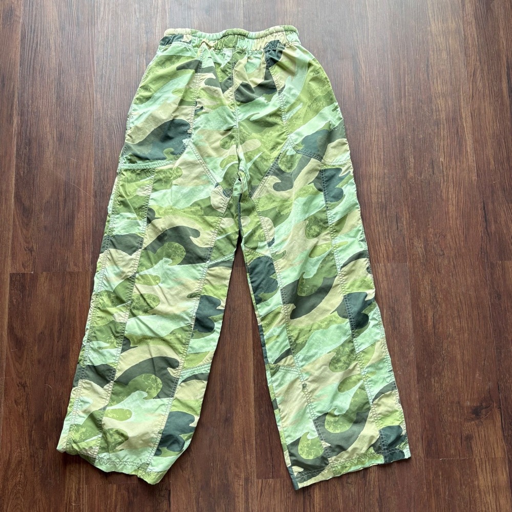 ♾️Free People Movement Green Camo Cargo Pants Small Snap Ankle Elastic Waist S♾️ - Picture 8 of 8